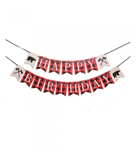 Lumberjack Birthday Banner Woodland Decoration