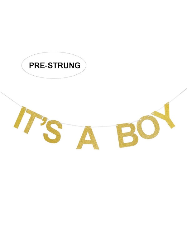 ITS BOY Gold Glitter Banner