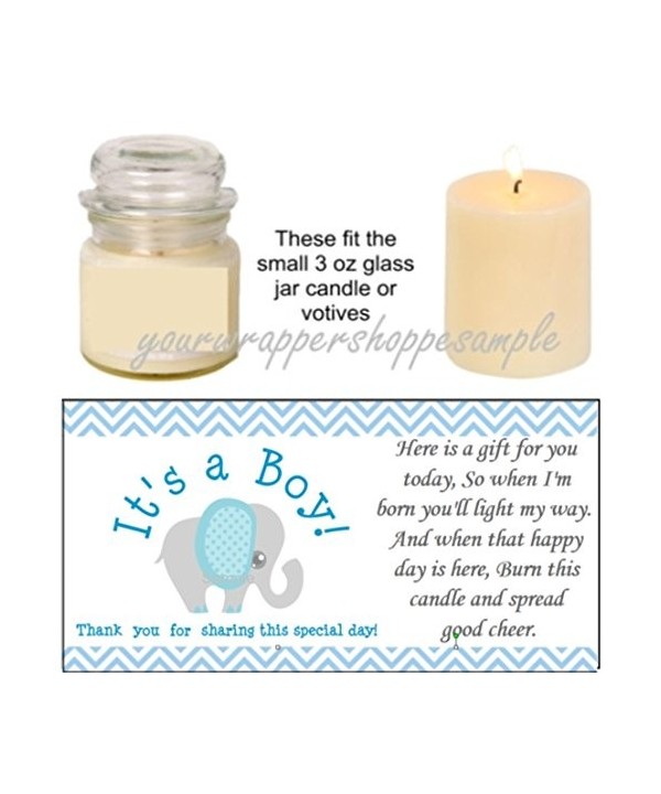 Elephant Shower Candle Party Labels