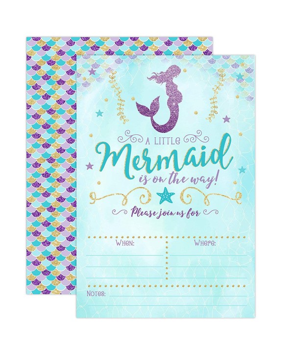 Mermaid Invitation Sprinkle Invitations Envelopes