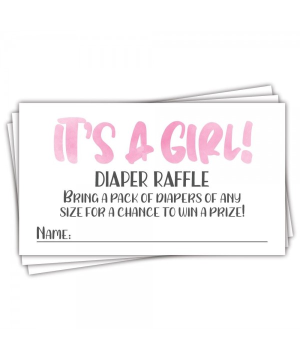 Pink Watercolor Diaper Raffle Tickets