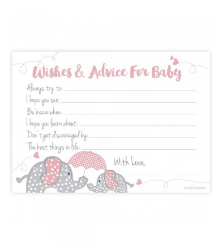 Elephant Shower Wishes Advice Cards