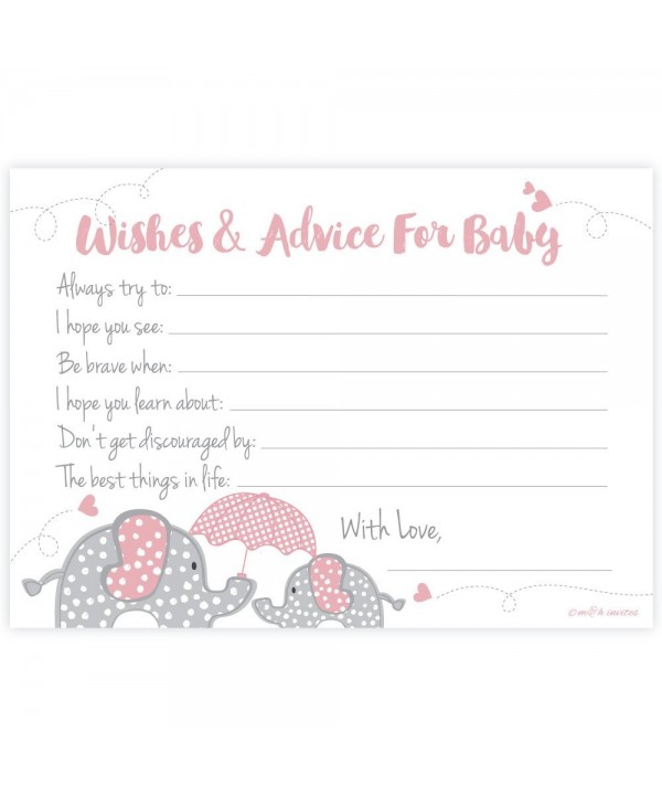 Elephant Shower Wishes Advice Cards