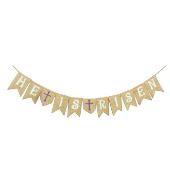 Risen Burlap Banner Decoration Decorations