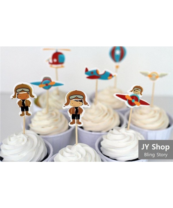 Airplane Cupcake Toppers Decorations Birthday