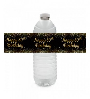 Black Birthday Party Bottle Labels