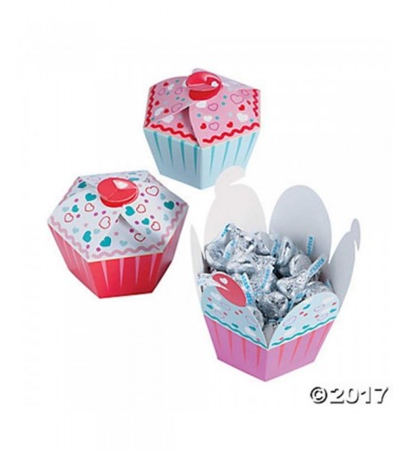 Cupcake Shaped Party Hearts Valentines