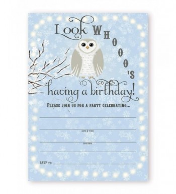 Snowy Owl Birthday Party Invitations