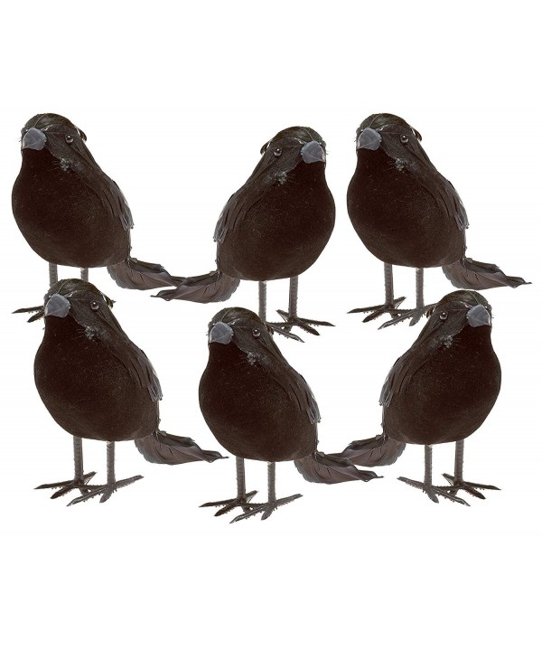 Halloween Black Feathered Small Crows