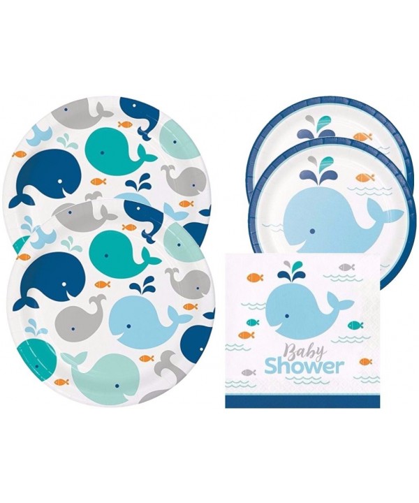 Spout Whale Shower Plates Napkins