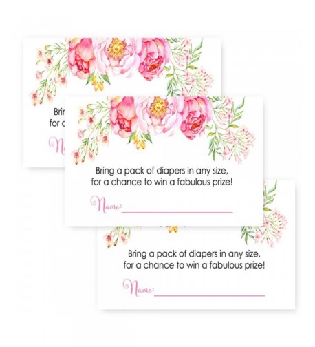 Floral Shower Diaper Invitation Inserts