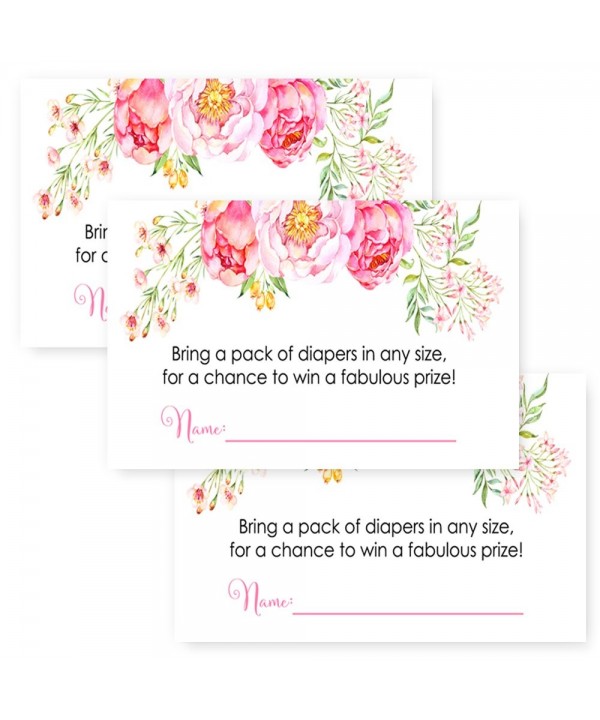 Floral Shower Diaper Invitation Inserts