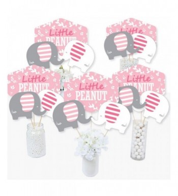 Pink Elephant Birthday Centerpiece Toppers