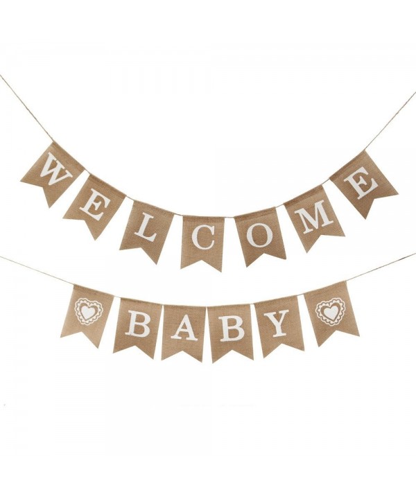 Burlap Welcome Banner Shower Decoration