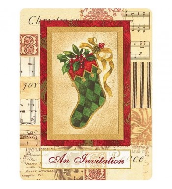Elegant Stocking Christmas Invitations 20ct