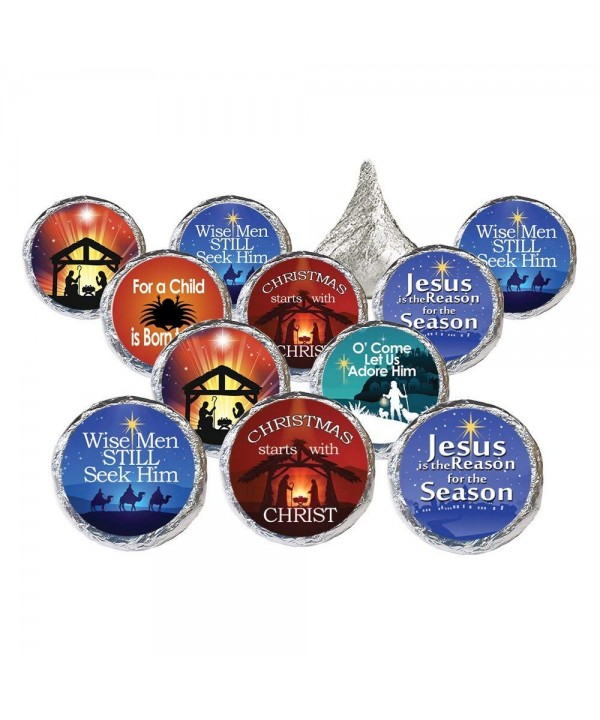 Religious Christmas Candy Favor Stickers