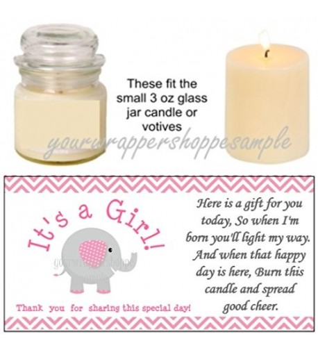 Elephant Shower Candle Party Labels