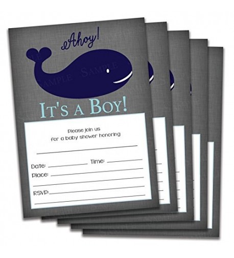 Nautical Fill Whale Shower Invitations