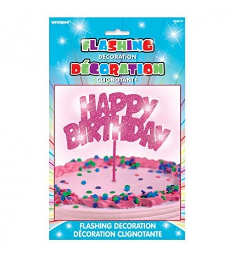 Flashing Happy Birthday Topper Decoration