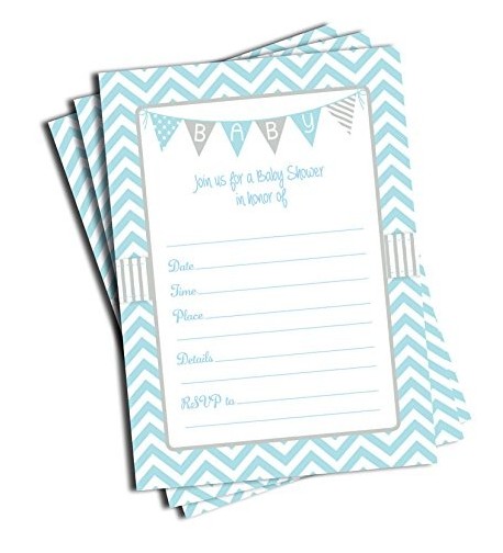 Blue Shower Invitations Envelopes Large