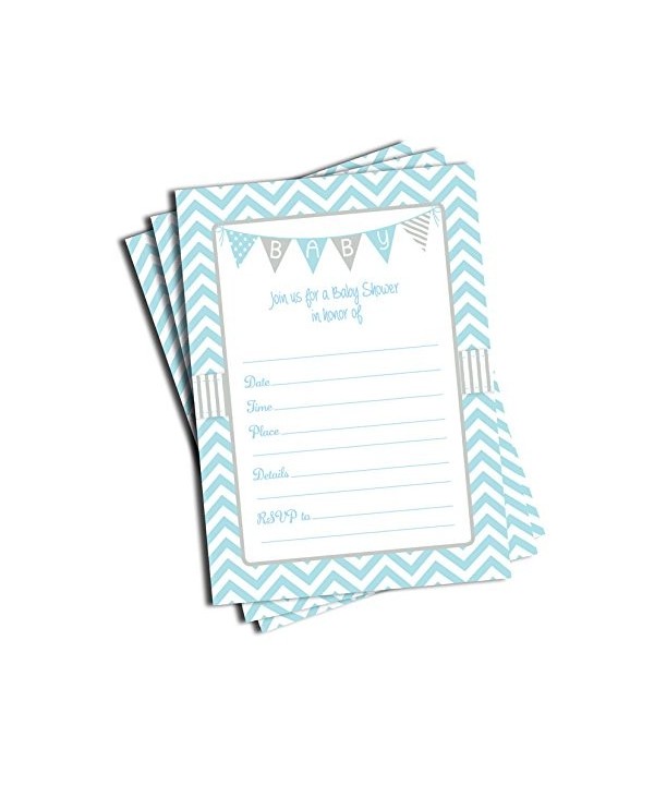 Blue Shower Invitations Envelopes Large
