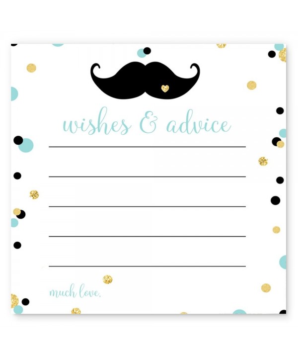 Mustache Advice Wishes Cards Shower