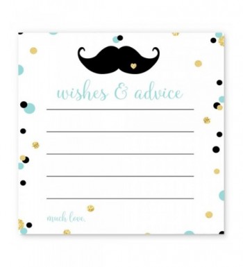 Mustache Advice Wishes Cards Shower