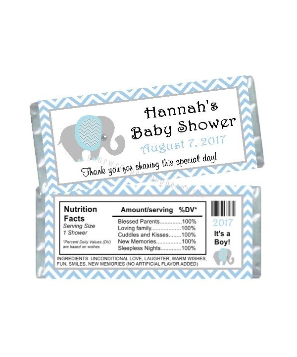 Personalized Elephant Shower Wrappers Favors