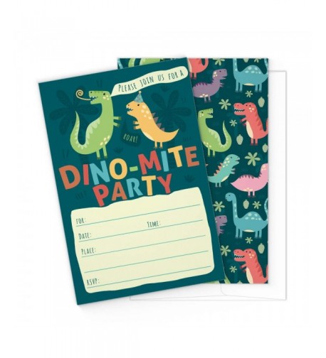 Dinosaur Kids Party Invitation Cards