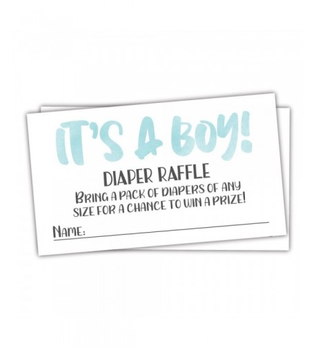 Blue Watercolor Diaper Raffle Tickets