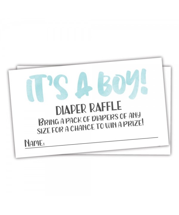 Blue Watercolor Diaper Raffle Tickets