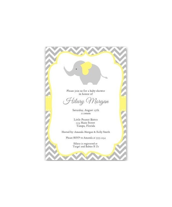 Elephant Invitations Chevron Personalized Envelopes