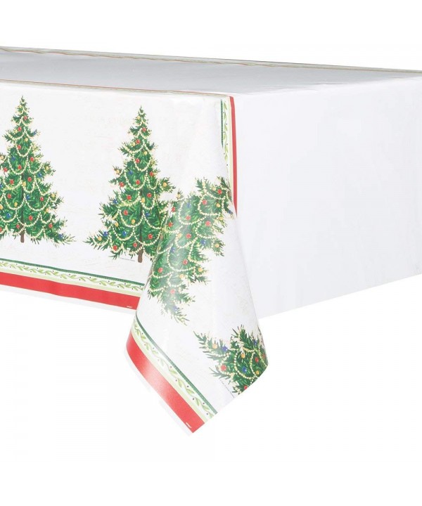 Classic Christmas Tree Plastic Tablecloth