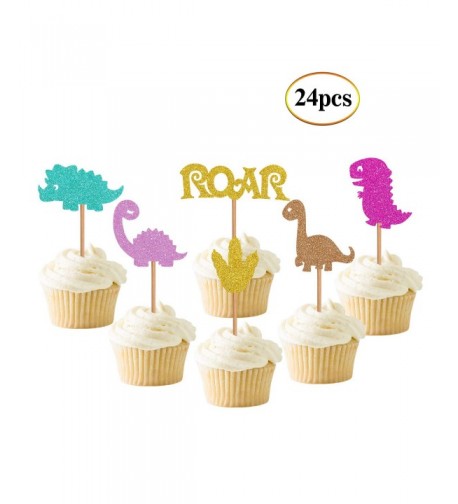 Dinosaur Cupcake Birthday Decorations Supplies