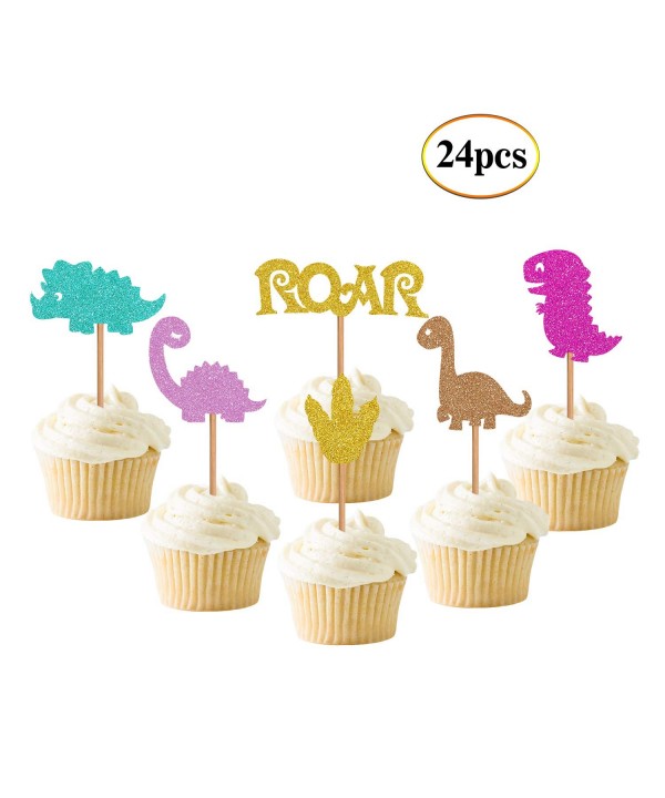Dinosaur Cupcake Birthday Decorations Supplies