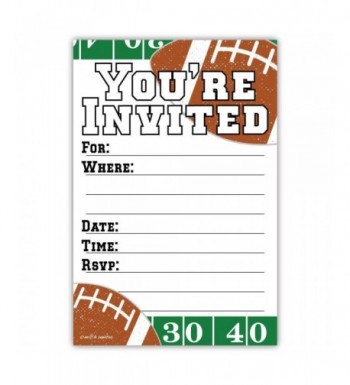Football Party Invitations Count Envelopes