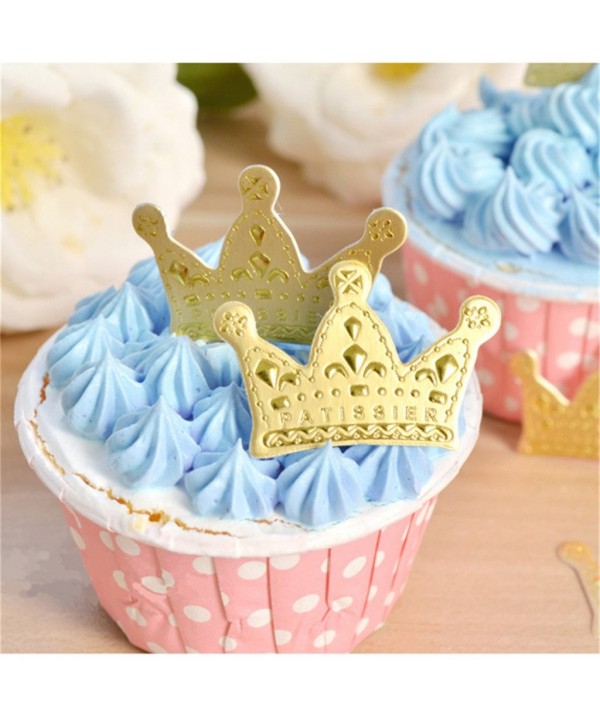 Golden Cupcake Toppers Decoration Birthday