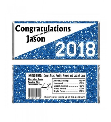 Blue Graduation Personalized Chocolate Wrappers