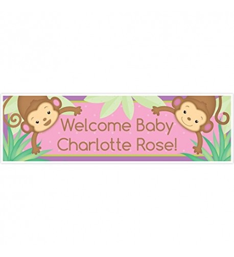 Monkey Shower Large Personalized Banner