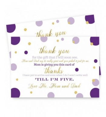 Purple Shower Postcard Thank 15pc