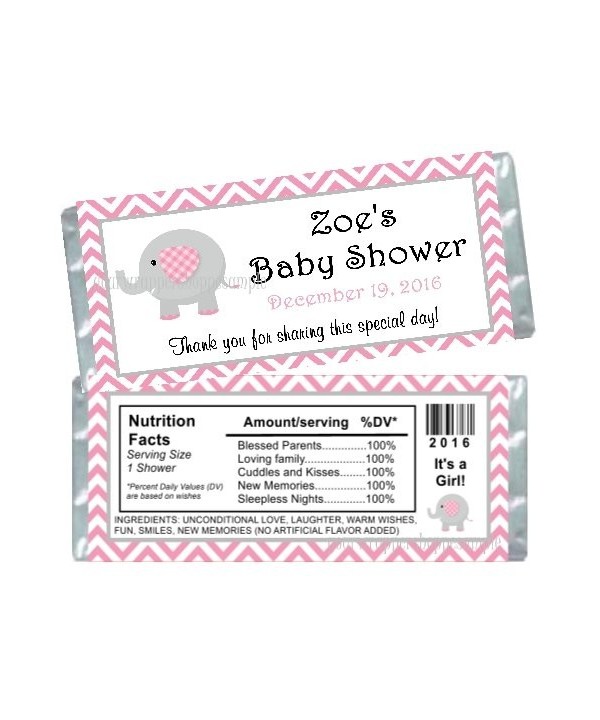 Personalized Elephant Shower Wrappers Favors