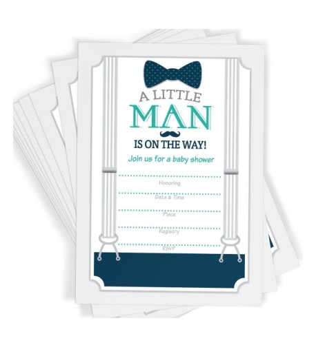Little Invitations Mustache Suspenders Envelopes