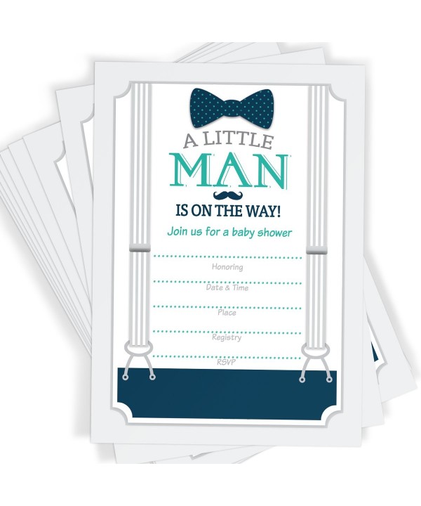 Little Invitations Mustache Suspenders Envelopes