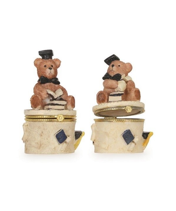 Graduation Bear Trinket Box Pieces