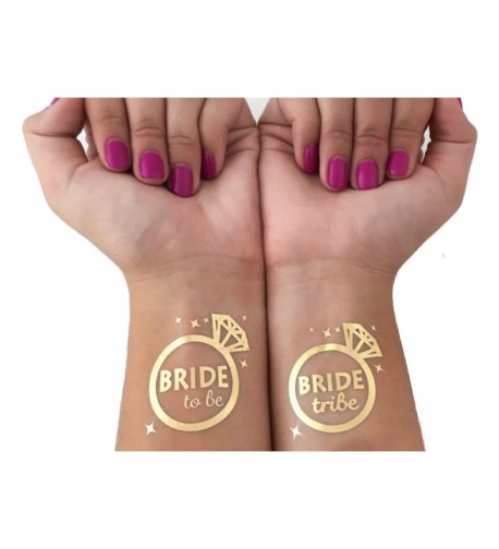 Bachelorette Bride Temporary Tattoos Metallic