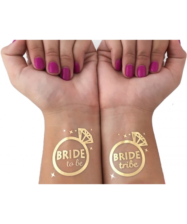 Bachelorette Bride Temporary Tattoos Metallic