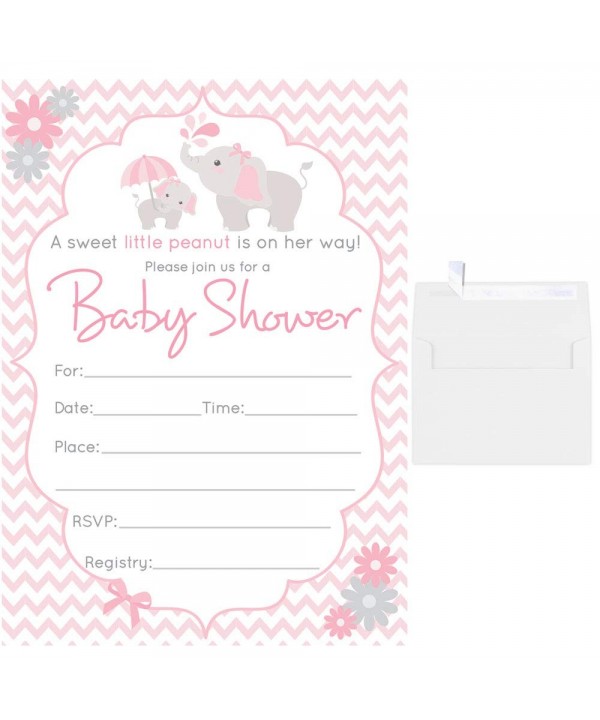 Blank Shower Invitations Elephant Envelopes