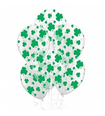 Patricks Latex Crystal Shamrocks Balloons