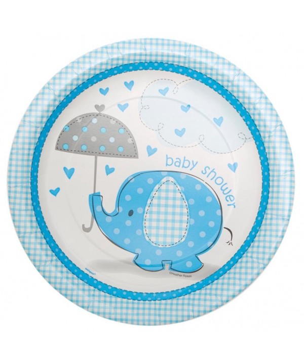 Blue Elephant Baby Shower Plates
