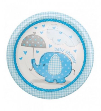 Blue Elephant Baby Shower Plates